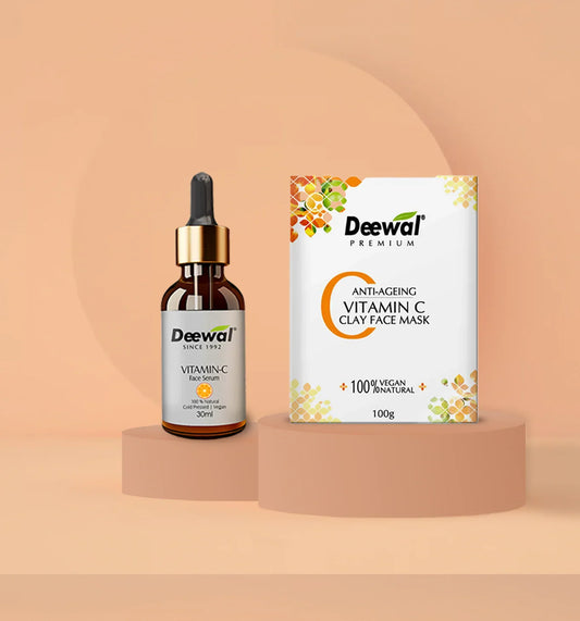 Bridal Glow Brightening Pack: Vit C Clay Mask & Serum