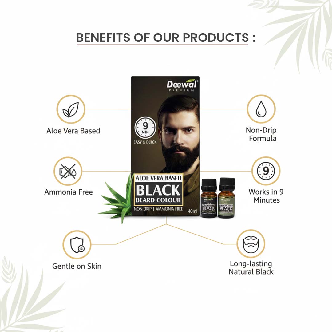 Deewal 9-Min Natural Beard Black Color