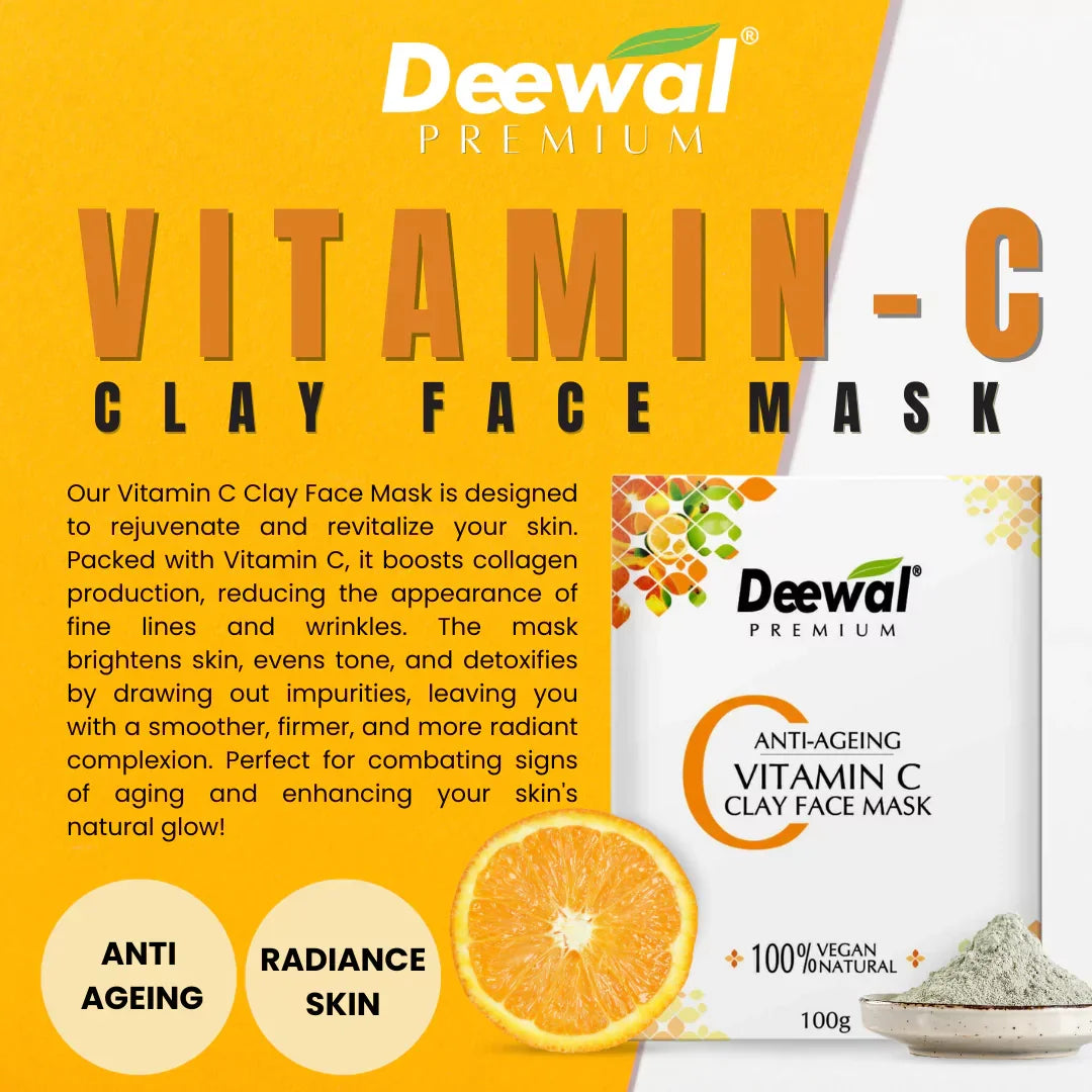 Deewal Vit C Clay Mask – Anti-Ageing - Deewal - Herbal Beauty and Health Products