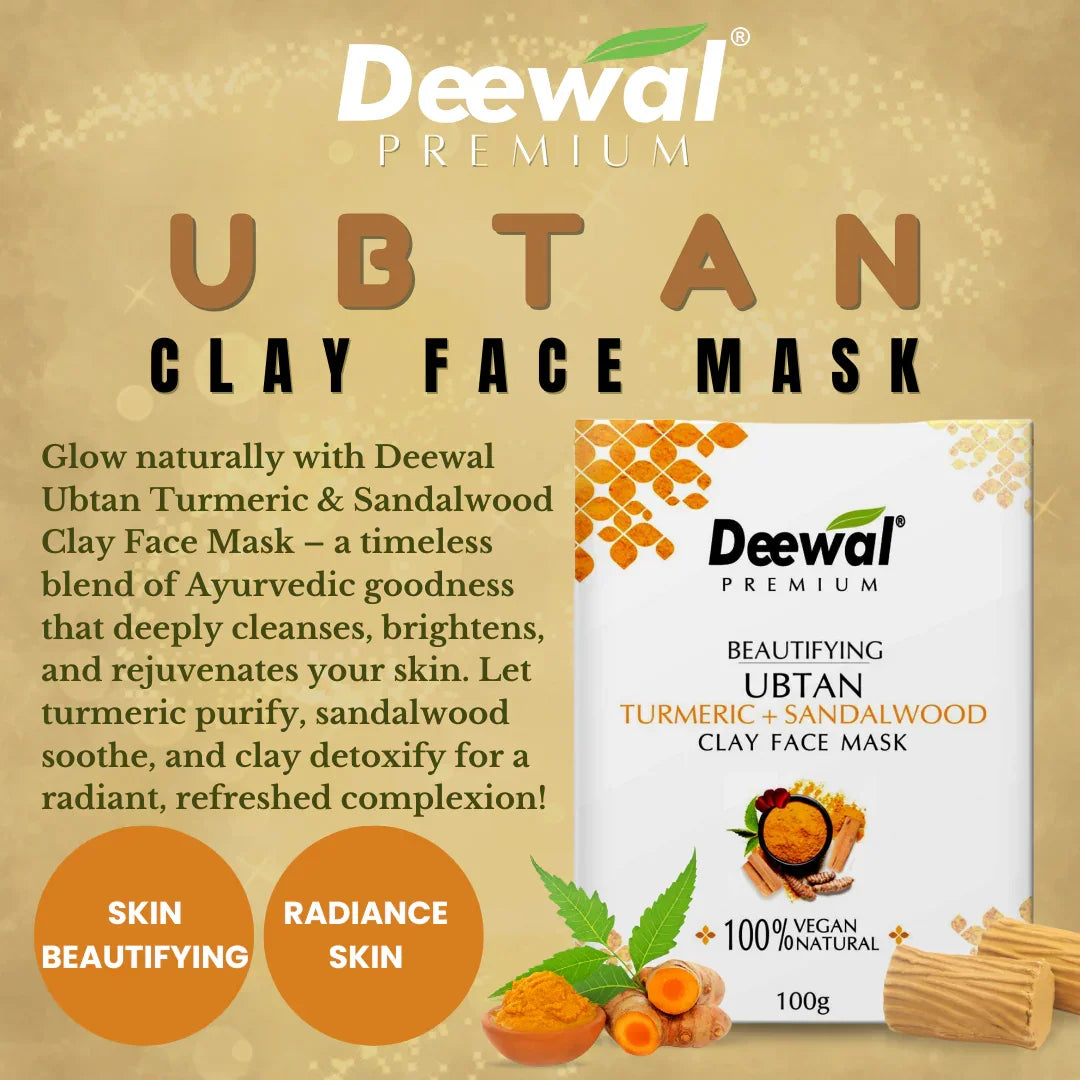 Deewal Ubtan Clay Mask –100% Pure - Deewal - Herbal Beauty and Health Products