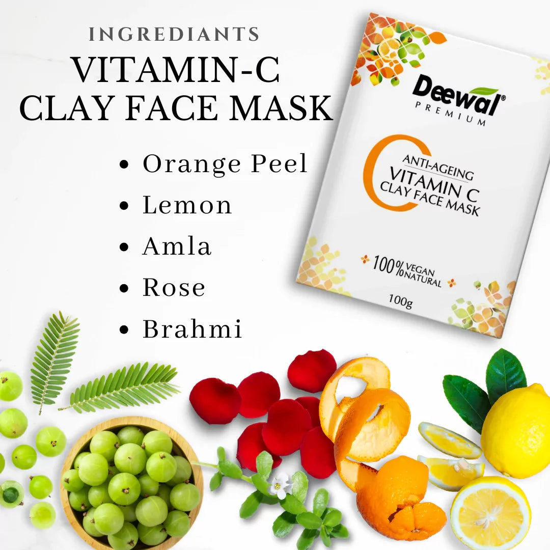 Deewal Vit C Clay Mask – Anti-Ageing - Deewal - Herbal Beauty and Health Products
