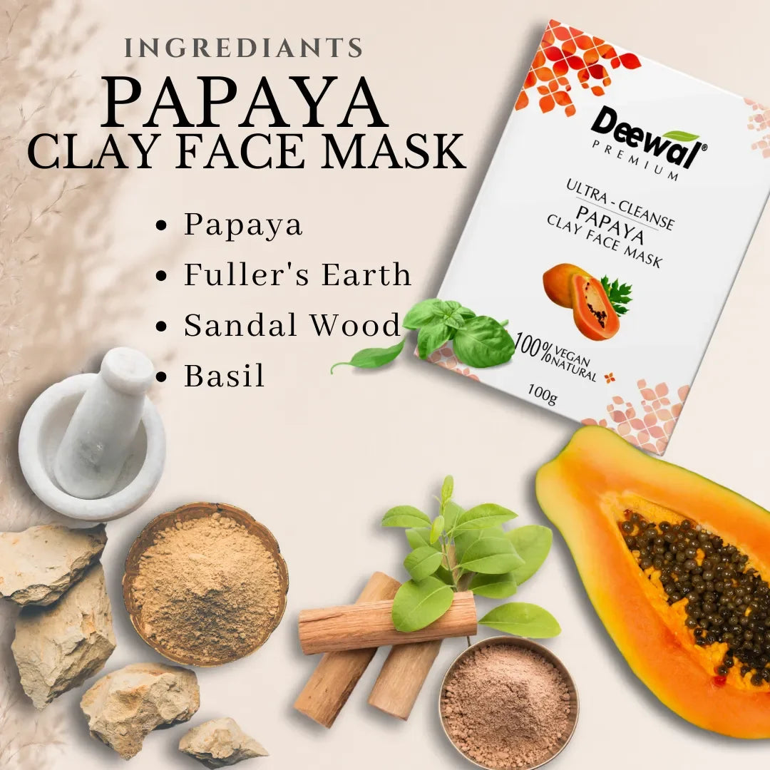 Deewal Papaya Clay Mask –100% Pure - Deewal - Herbal Beauty and Health Products
