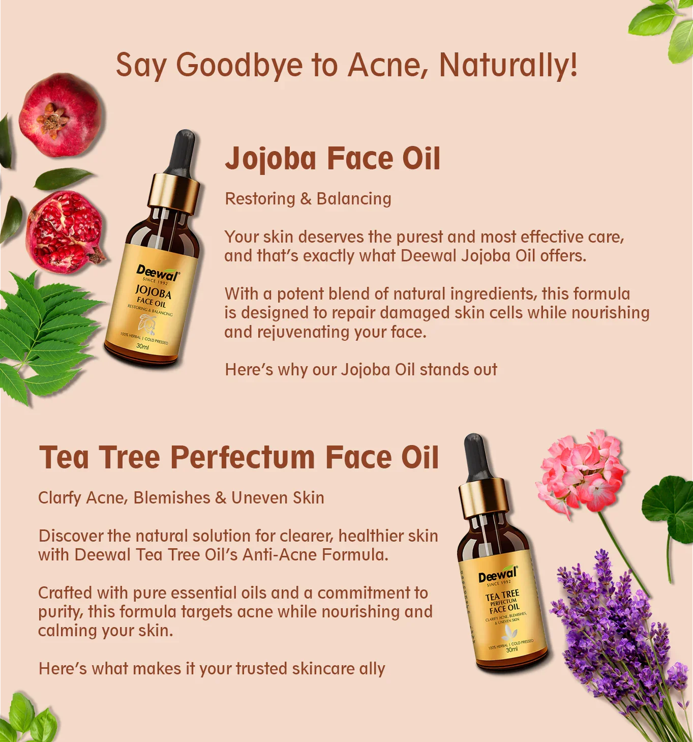 Deewal Face Oil Pack of 4 - Deewal - Herbal Beauty and Health Products