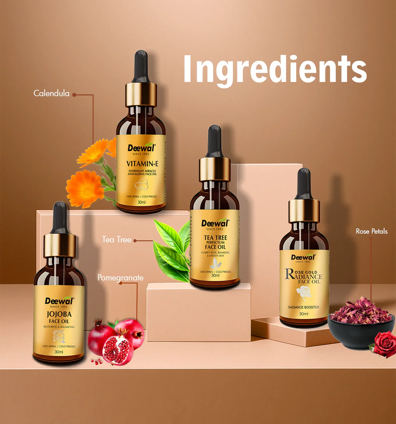 Deewal Face Oil Pack of 4 - Deewal - Herbal Beauty and Health Products