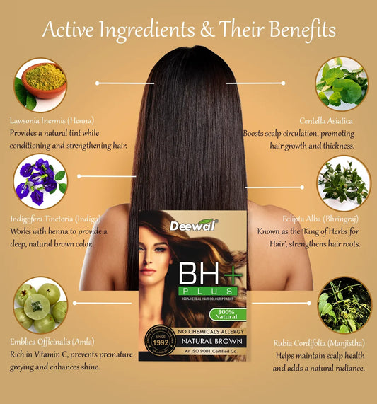 Deewal BH+ Brown Hair Color - Deewal - Herbal Beauty and Health Products