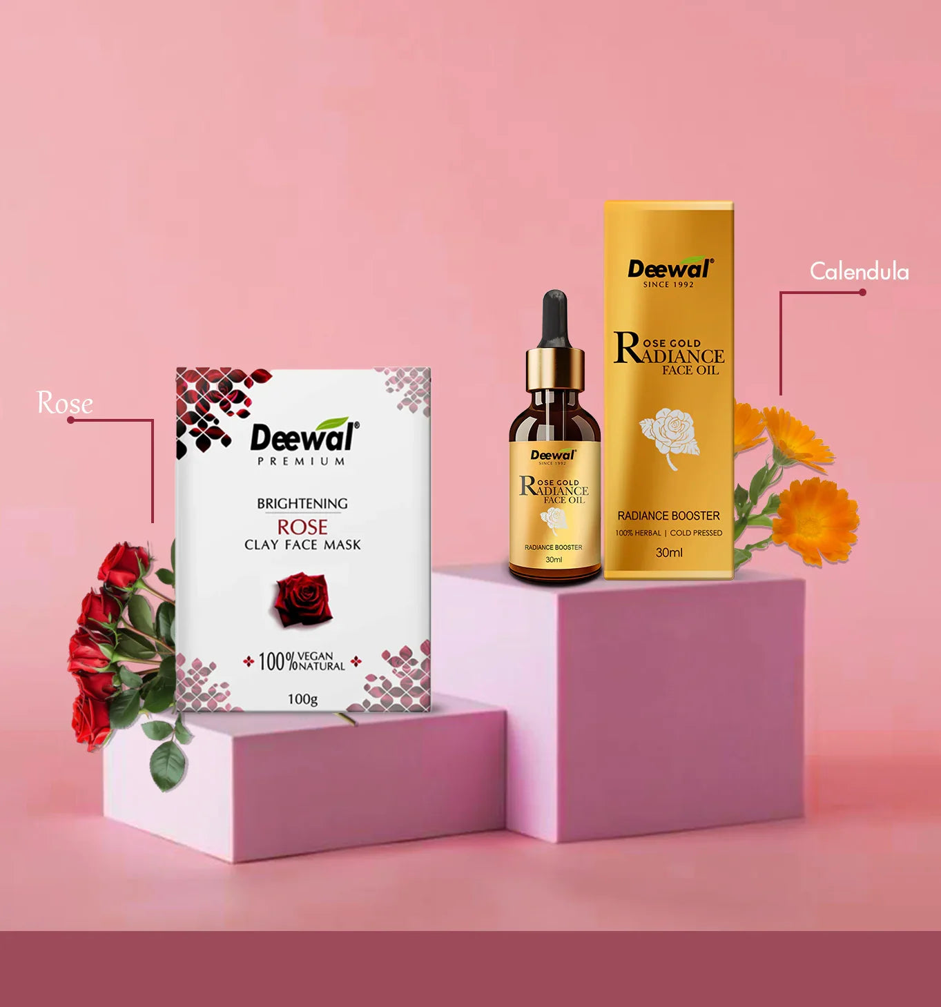 Glow Booster: Rose Mask & Oil