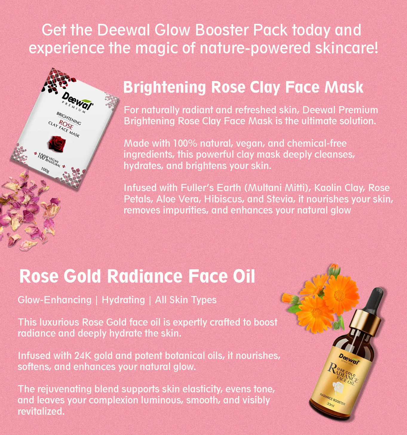 Glow Booster: Rose Mask & Oil
