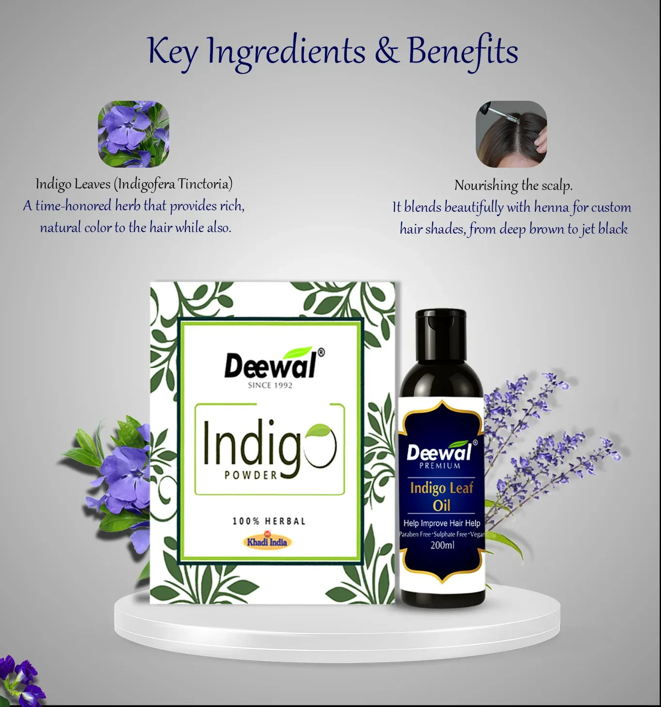 Deewal Indigo Powder & Oil Pack - Deewal - Herbal Beauty and Health Products