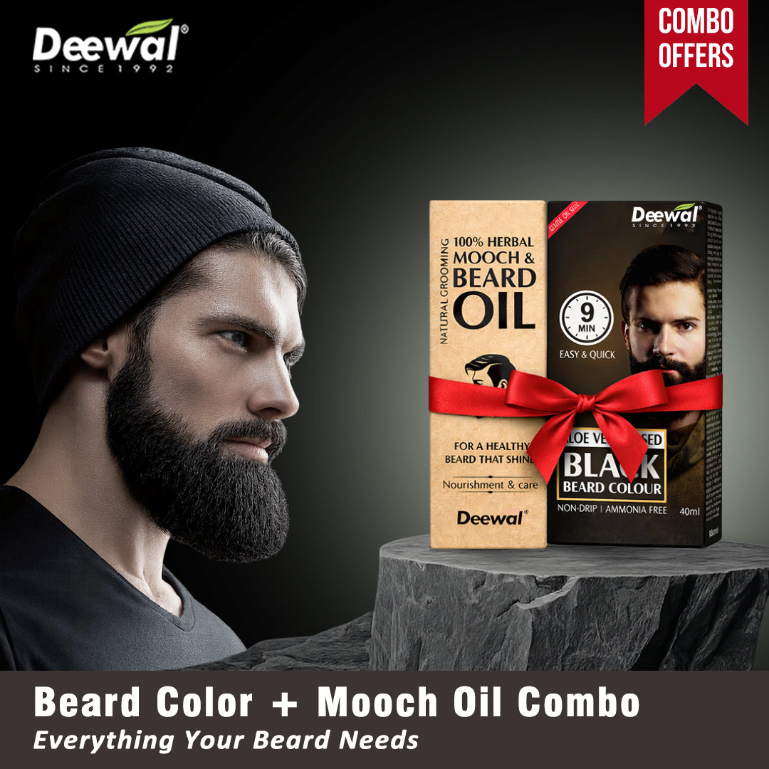 Beard Black & Mooch Oil Combo – Deewal Herbal Care – Deewal - Herbal ...