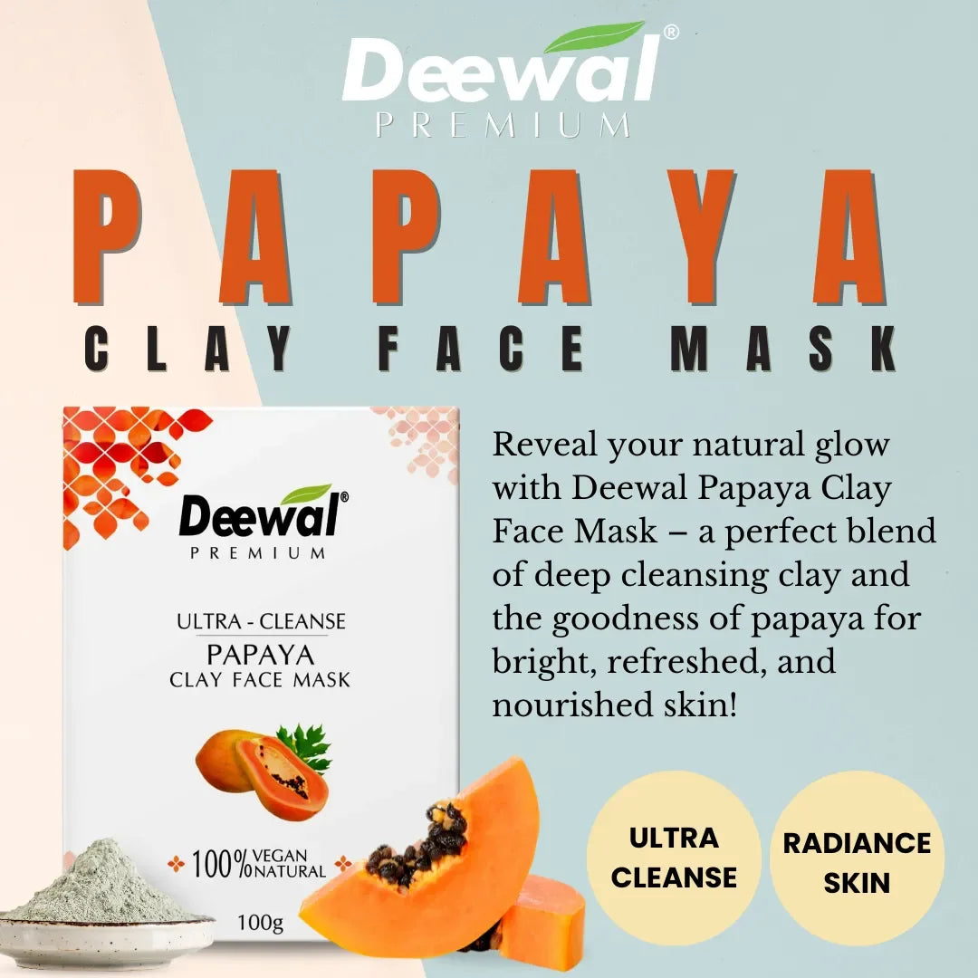 Deewal Papaya Clay Mask –100% Pure - Deewal - Herbal Beauty and Health Products