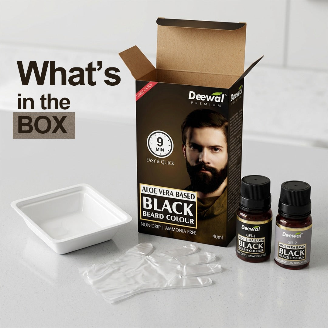 Deewal 9-Min Natural Beard Black Colour