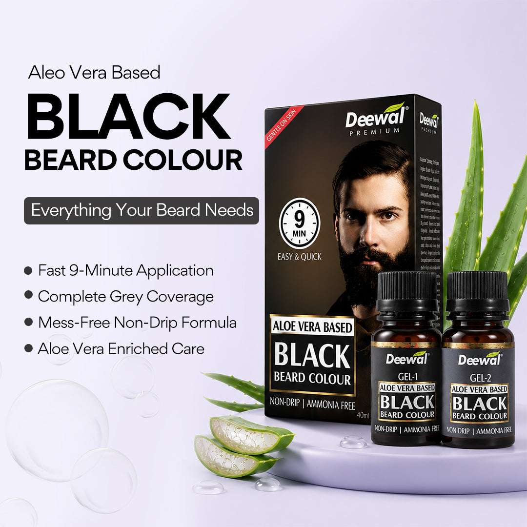Deewal 9-Min Natural Beard Black Colour