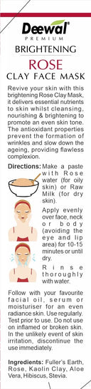 Deewal Rose Clay Mask –100% Pure - Deewal - Herbal Beauty and Health Products